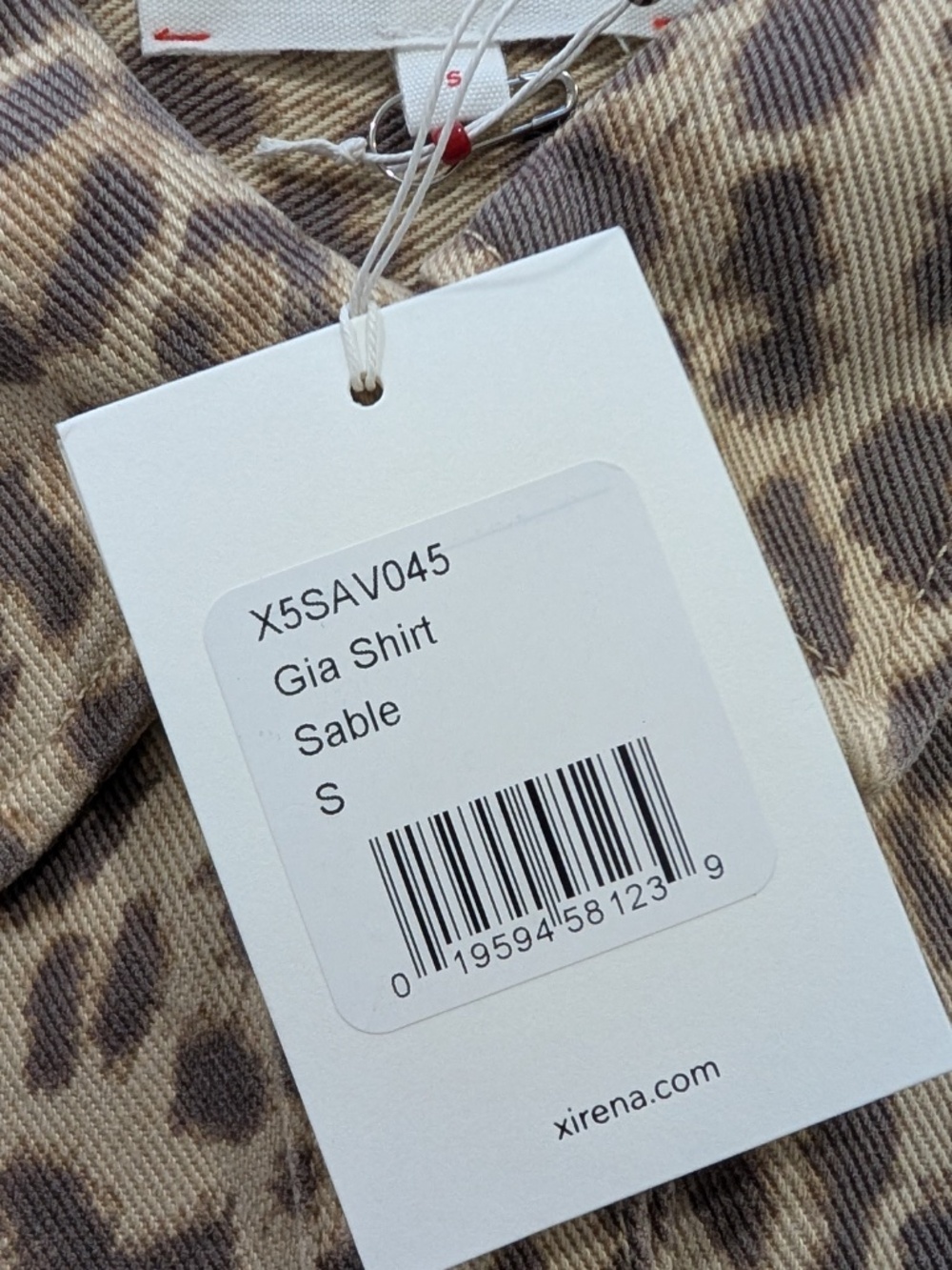 Xirena Gia Shirt Sable Leopard Print Denim NWT Small Snap Button Relaxed Cotton - Picture 5 of 14